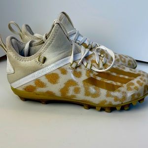 Adidas football leopard pattern cleats, gold size 3